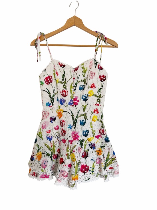 Alice + Olivia Dresses & Skirts - Alice + Olivia Rosette Floral Tulip Broderie Anglaise Cotton Mini Dress size 0